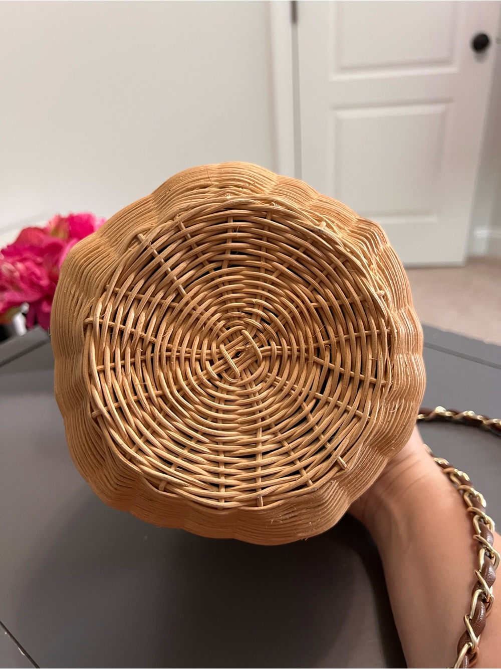 Free People Brown and Tan Woven Wicker Rattan Crossbody Bag - Picture 8 of 10